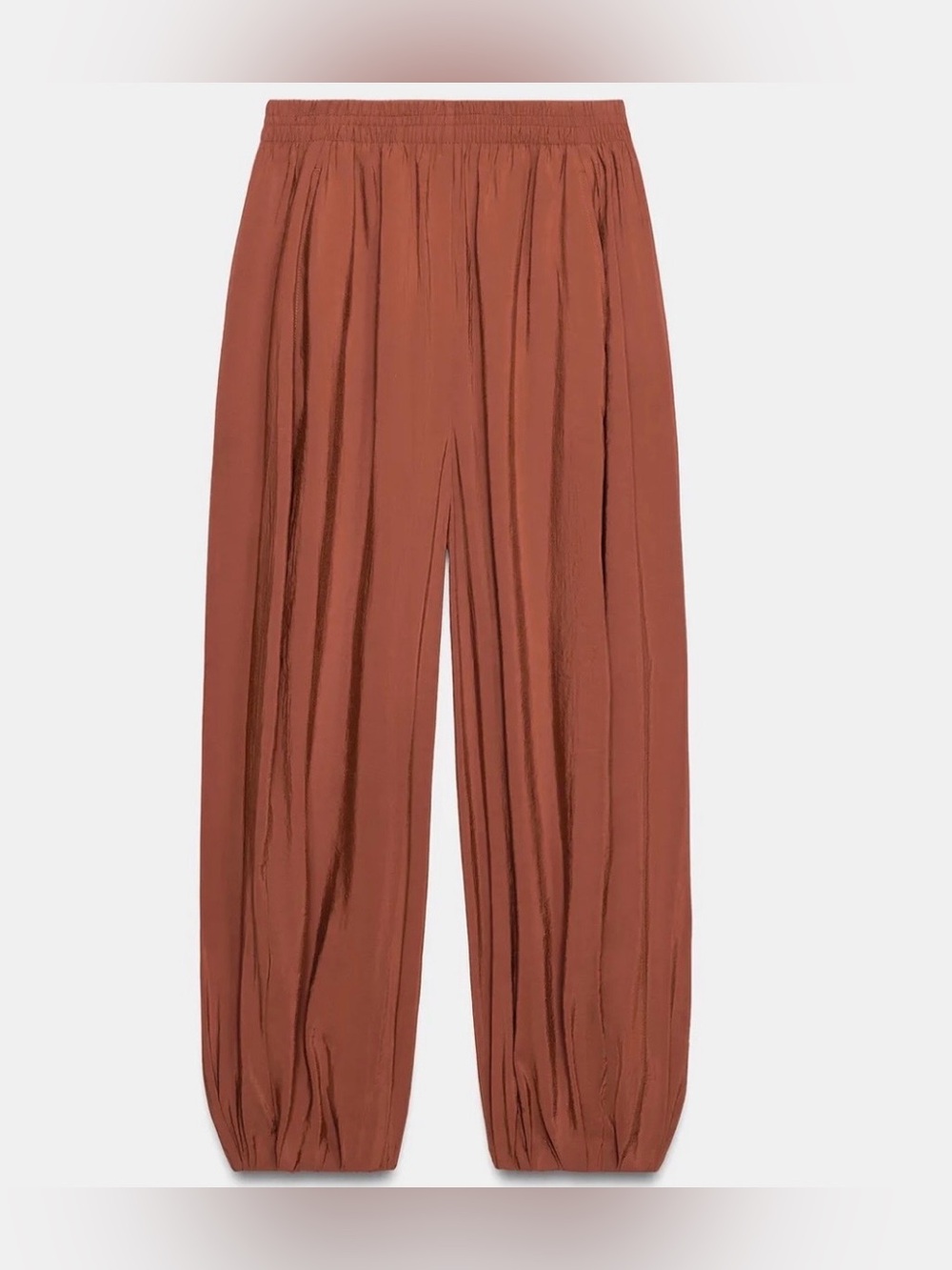 Zara Rust Red Brown Sarouel Balloon Harem Pants - Picture 3 of 3